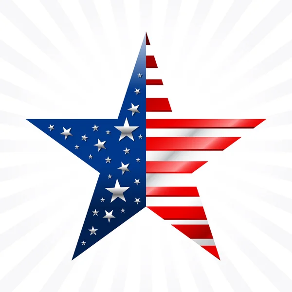 United States of America USA Flag Star vector icon - Stok Vektor