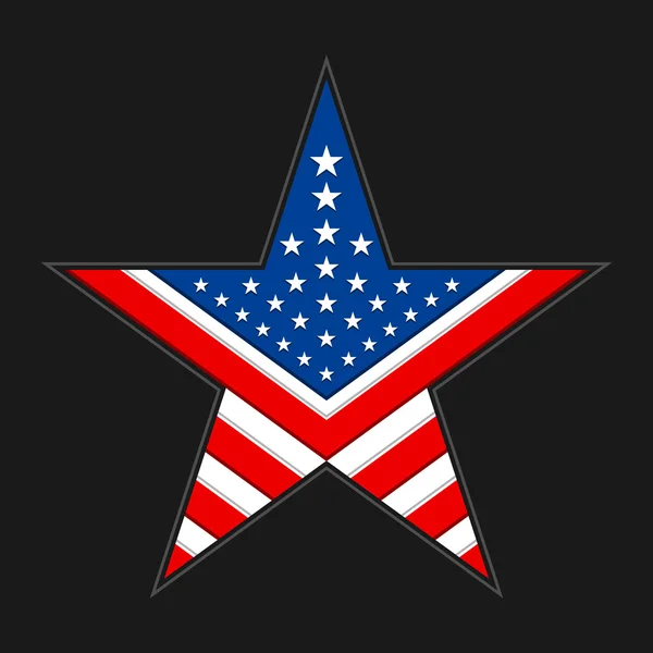 Vereinigte Staaten von Amerika USA Flagge Stern Vektor Symbol — Stockvektor