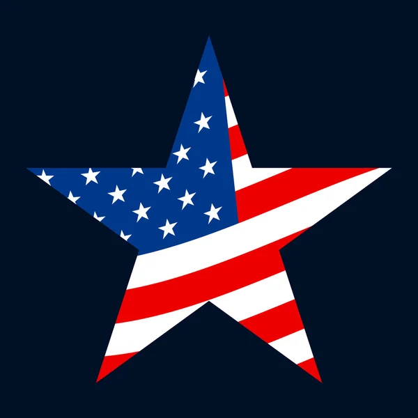 Stany Zjednoczone Usa flaga gwiazda ikona wektor — Wektor stockowy