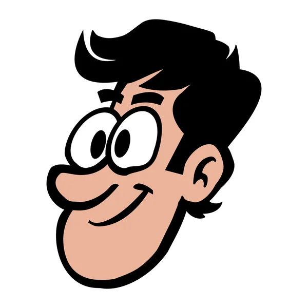 Hombre sonriente cabeza de dibujos animados vector ilustración — Vector de stock