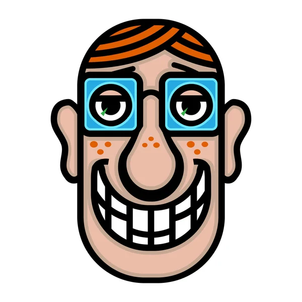 Blbeček Geek poražený Vector Cartoon — Stockový vektor