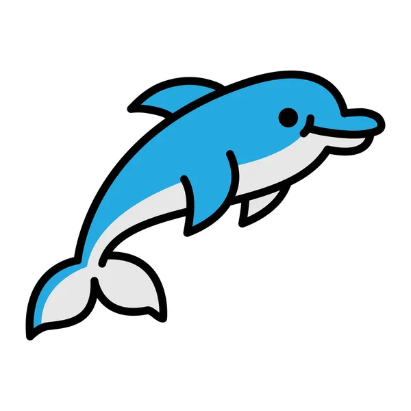 Dibujos animados Dolphin vector ilustración — Vector de stock