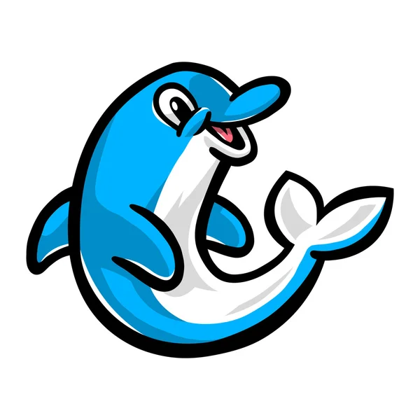 Dibujos animados Dolphin vector ilustración — Vector de stock