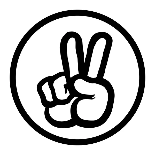 Friedenszeichen Hand Geste Vektorsymbol — Stockvektor