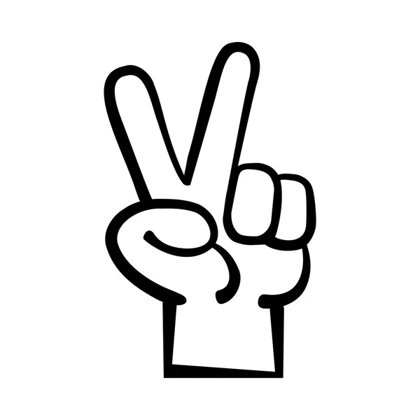 Barış işareti el hareketi vektör simgesi — Stok Vektör