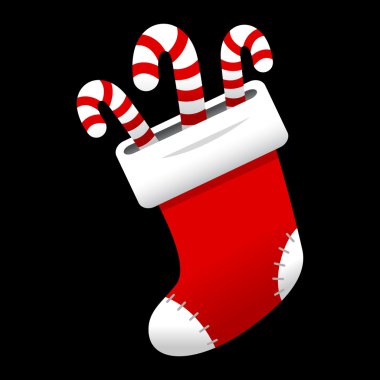 Noel çorap vektör simgesi