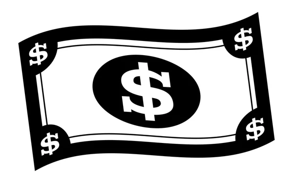 Dinero Efectivo Moneda Papel Dólar Bill vector icono — Vector de stock