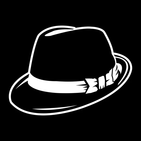 Fedora Sombrero icono de vector — Archivo Imágenes Vectoriales