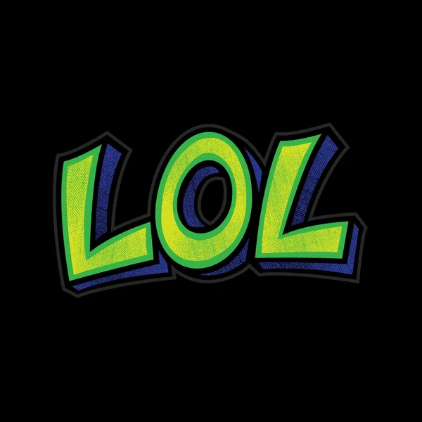 LOL Laugh Out Loud Graphic Text Font Icono vectorial de letras — Archivo Imágenes Vectoriales