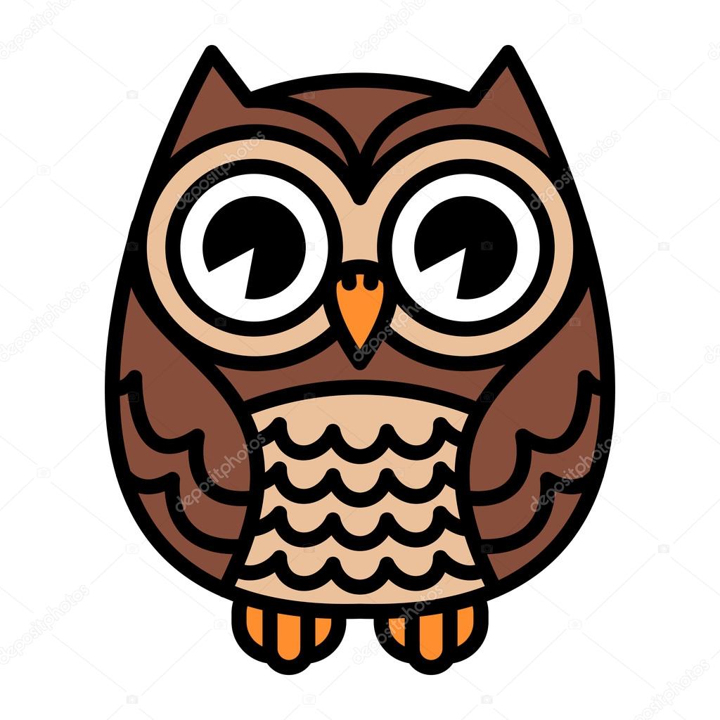 Owl Wise Bird vector icon