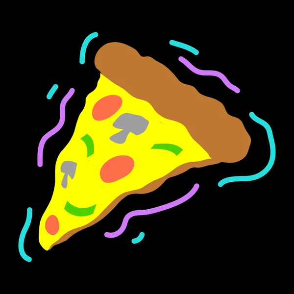 Pizza slice vector icono — Vector de stock