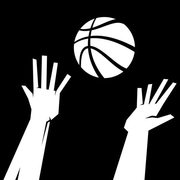 Kosárlabda kézzel ugrás labda vektor ikon — Stock Vector