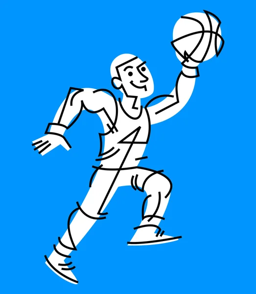 Jugador de baloncesto icono gráfico estilizado — Vector de stock