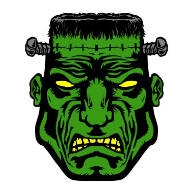 Frankenstein Halloween canavar karakter vektör simgesi