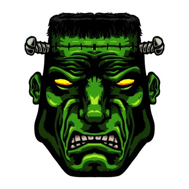 Frankenstein Halloween canavar karakter vektör simgesi