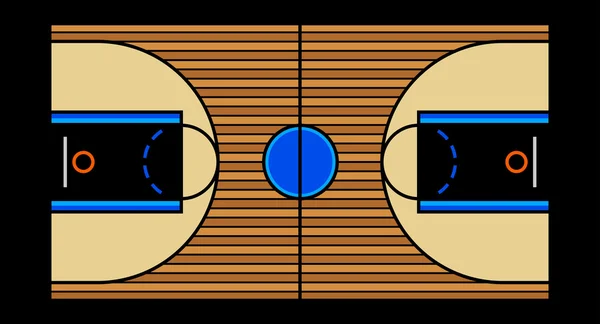 Baloncesto icono vector de la cancha — Vector de stock