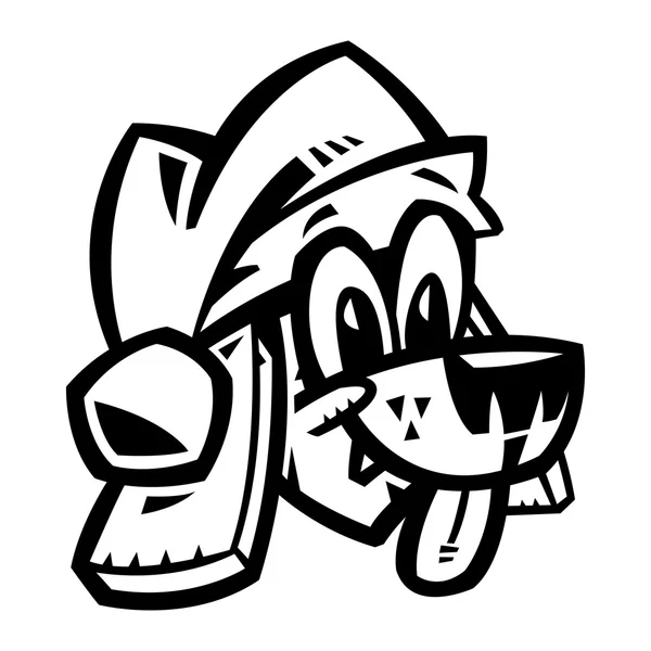 Cartoon Dog Santa Hat Christmas — Stock Vector
