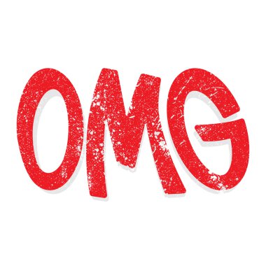 Oh My God Omg metin yazı yazı tipi grafik vektör simgesi