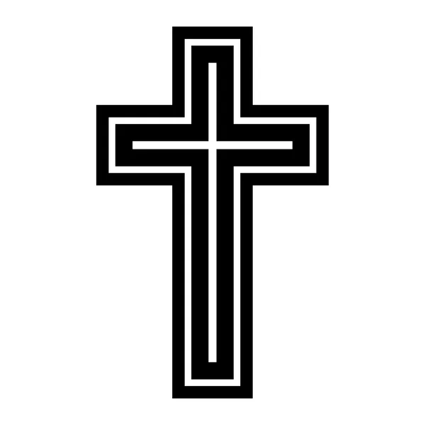 Cruz cristã Crucifixo Símbolo vetor ícone — Vetor de Stock