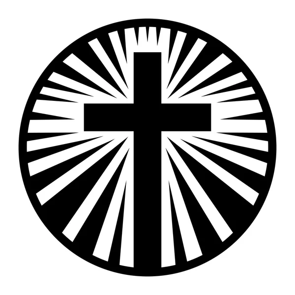 Christelijke kruis Crucifix vector symboolpictogram — Stockvector