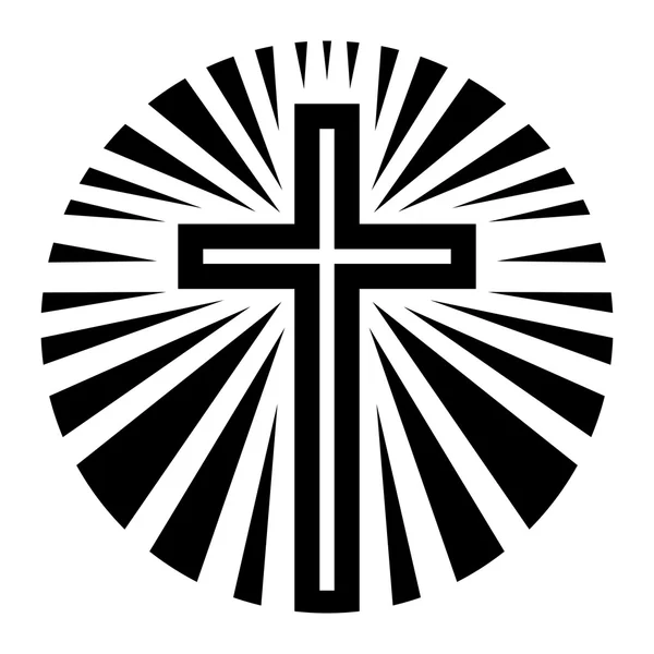 Croix chrétienne Crucifix Symbole icône vectorielle — Image vectorielle