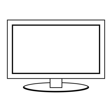 Düz ekran Tv ile ilgilenen monitör vektör simgesi