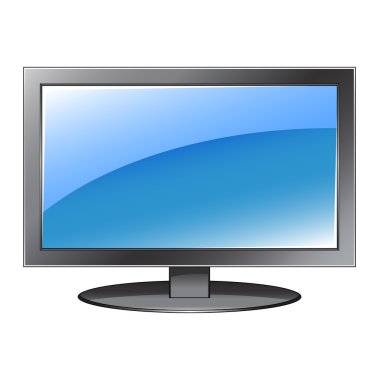 Düz ekran Tv ile ilgilenen monitör vektör simgesi