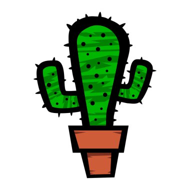 Kaktüs bitki karikatür vektör çizim
