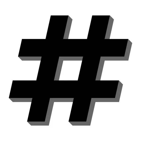 Hashtag pond symbool vector tekstpictogram — Stockvector