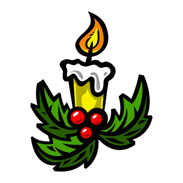 Weihnachtskerze Mistel Vektor-Symbol Stockillustration