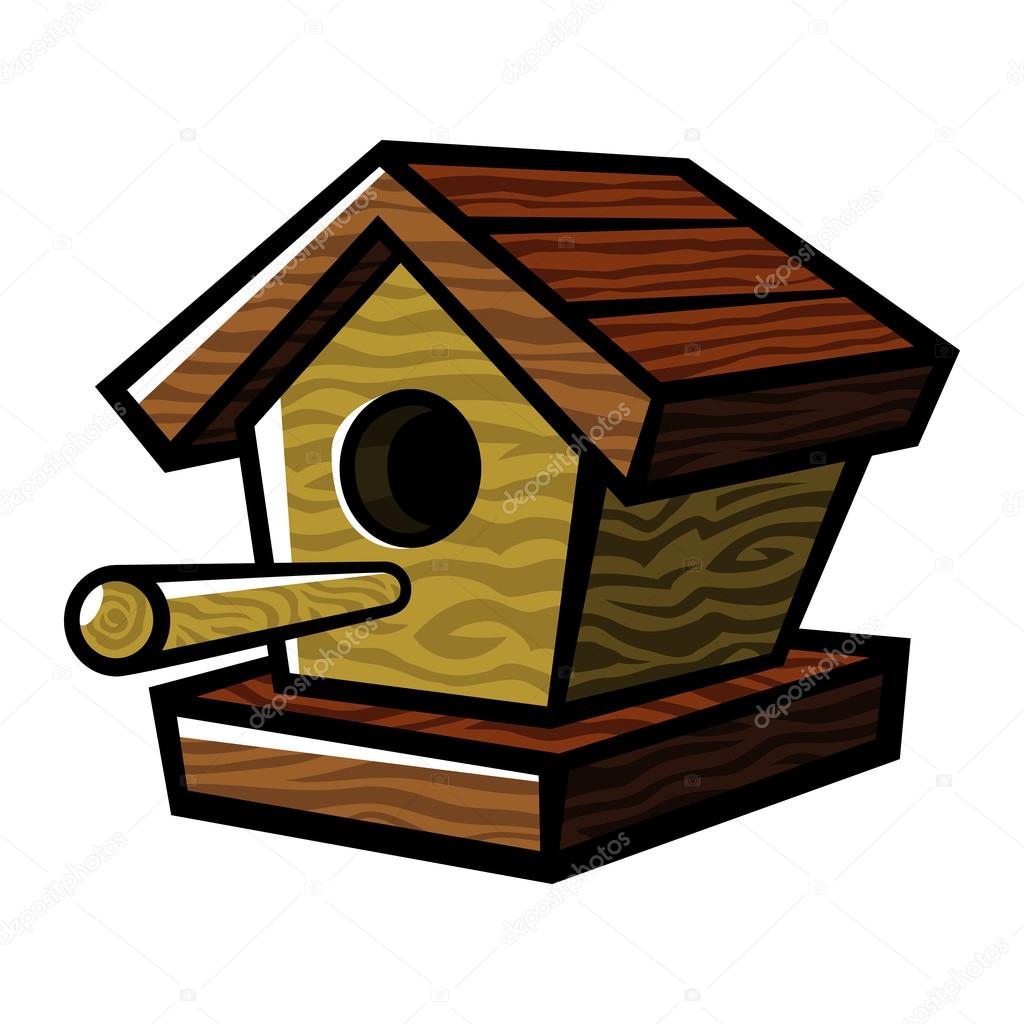 depositphotos_102261536 stock illustration wooden birdhouse bird feeder vector