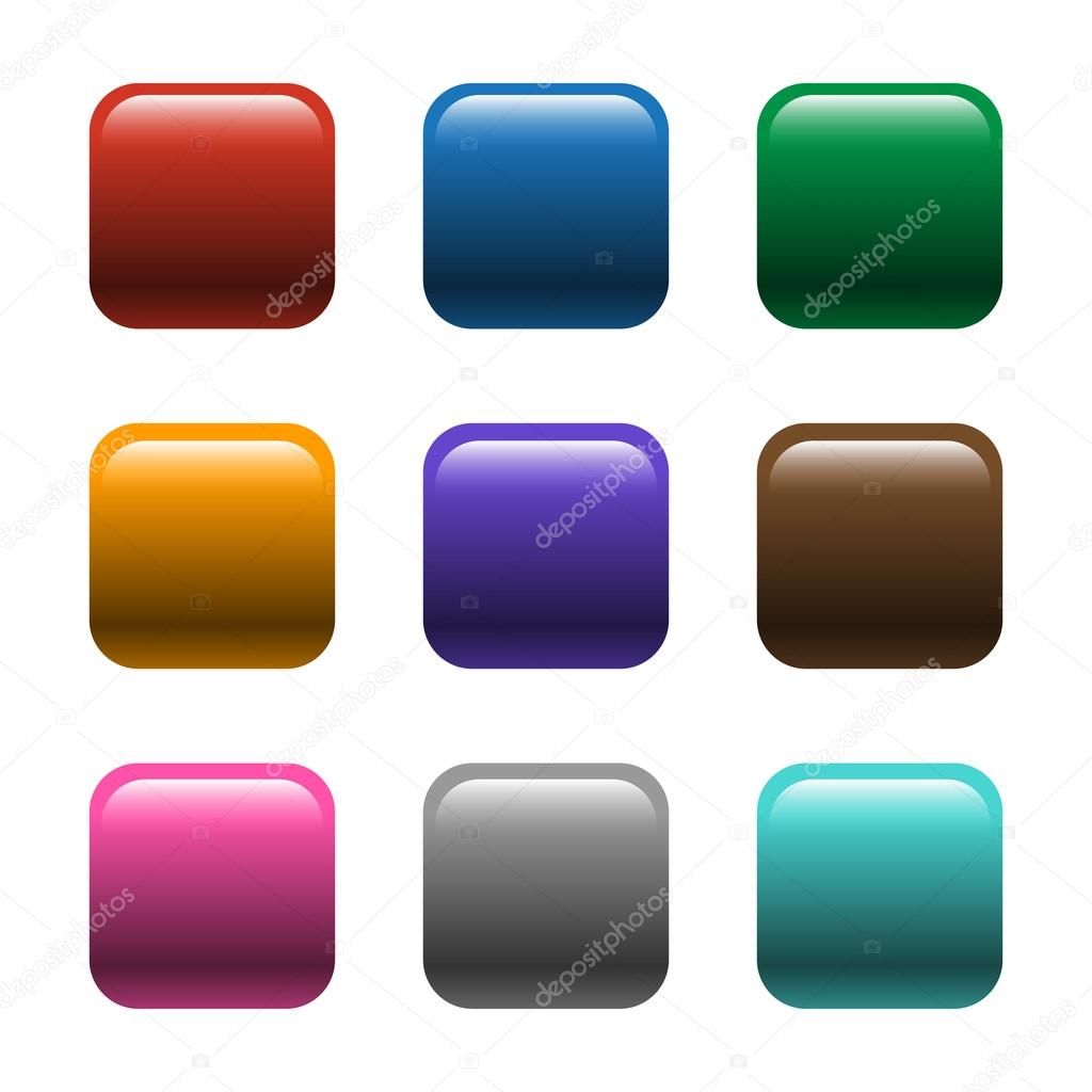 Shiny Square Color Buttons Vector
