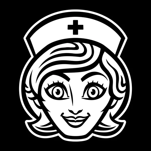 Enfermera sonriente mujer caricatura hospital cuidado médico vector icono — Archivo Imágenes Vectoriales