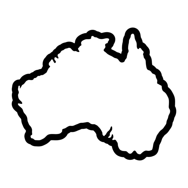 Australien Karte Form Land Geographie Vektor Symbol — Stockvektor