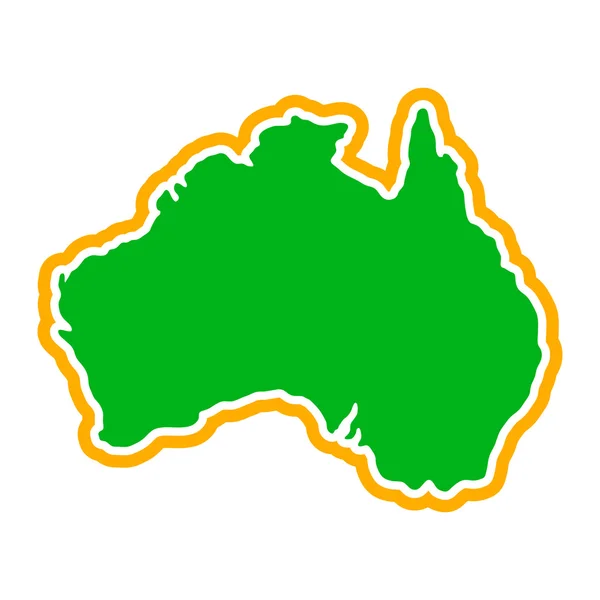 Australie Carte Forme Pays Géographie icône vectorielle — Image vectorielle