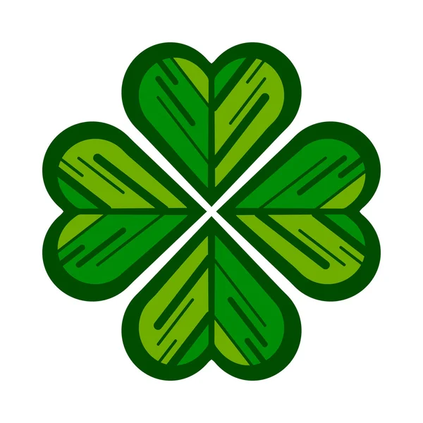 Lucky Four Leaf Clover — Stock Vector