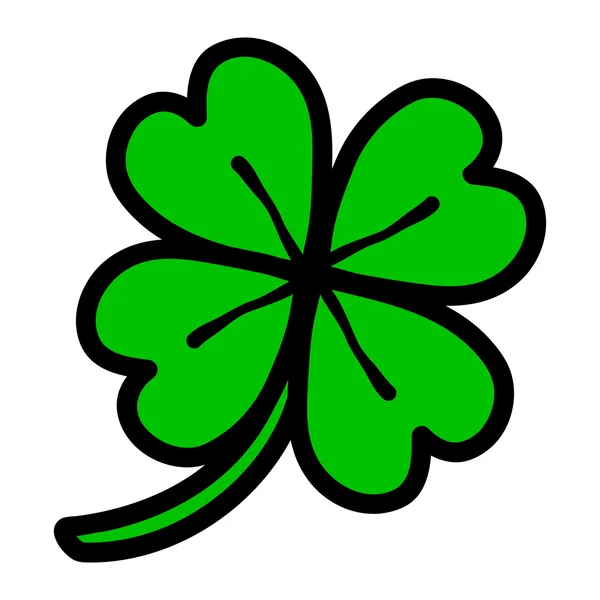 Lucky Four Leaf Clover — Stock Vector