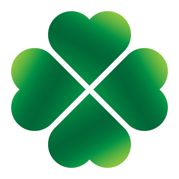 Удачный клевер с четырьмя листьями
