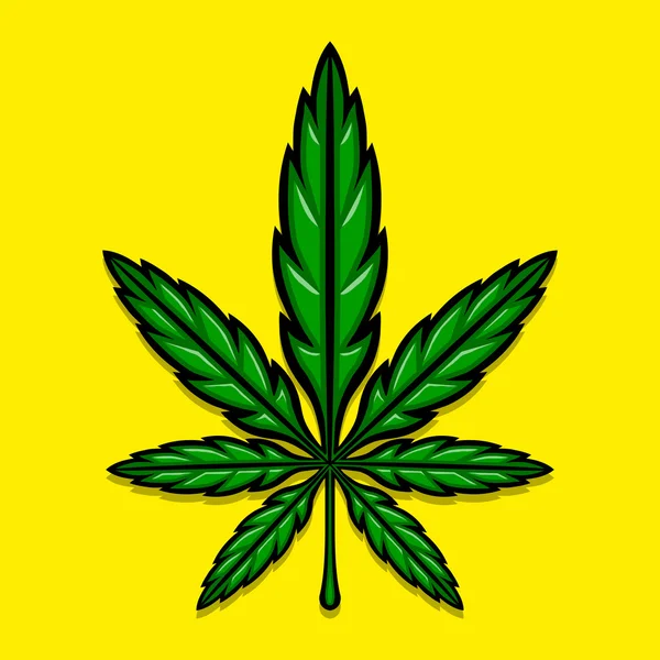 Marijuana Pot Weed Leaf Symbol — Stock Vector