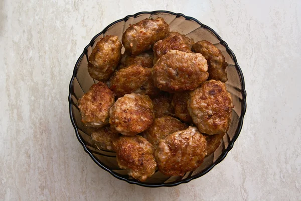 Meat patties in the plate — Stock Photo, Image