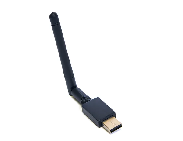 Modulo usb wi-fi nero con antena — Foto Stock