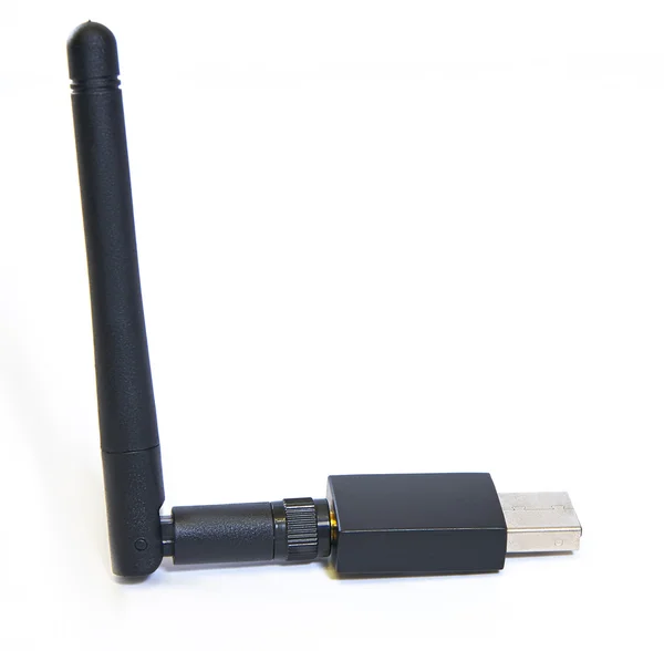 Wi-Fi адаптер USB на белом фоне — стоковое фото