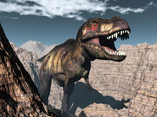 Tyrannosaurus rex dinoszaurusz üvöltés - 3D render — Stock Fotó