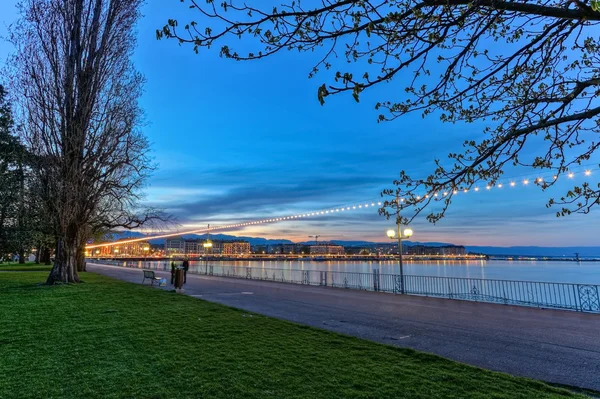 Passeio no jardim inglês, Genebra, Suíça, HDR — Fotografia de Stock