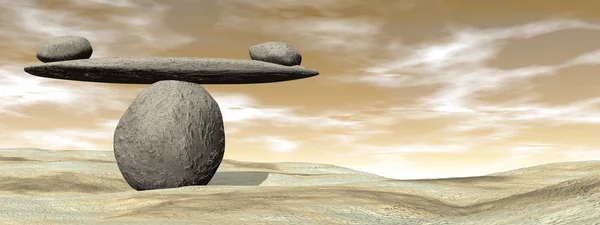Balanced stones - 3D render — Stock Photo, Image