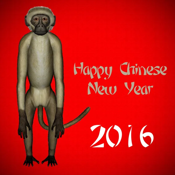 幸せな新しい中国猿 2016 年 — ストック写真