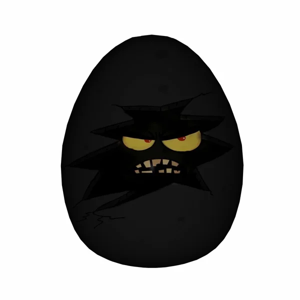 Schwarzes Ei zu Ostern - 3D-Render — Stockfoto