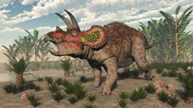Triceratops dinozor - 3d render