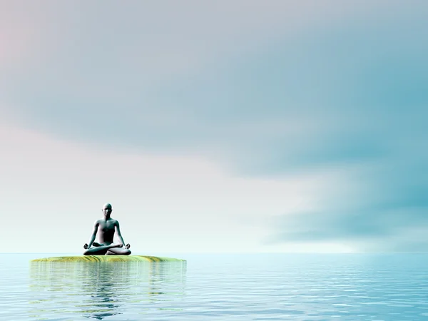 Meditace - 3d vykreslení — Stock fotografie