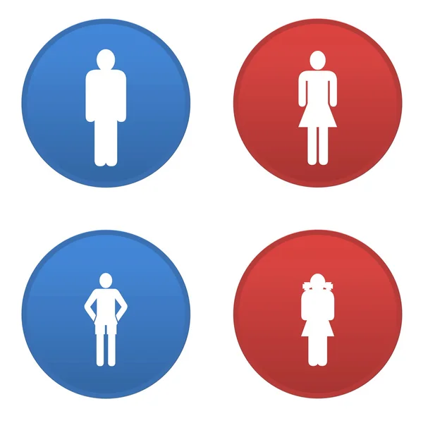 Adam, kadın, kız ve erkek simgeleri — Stok fotoğraf